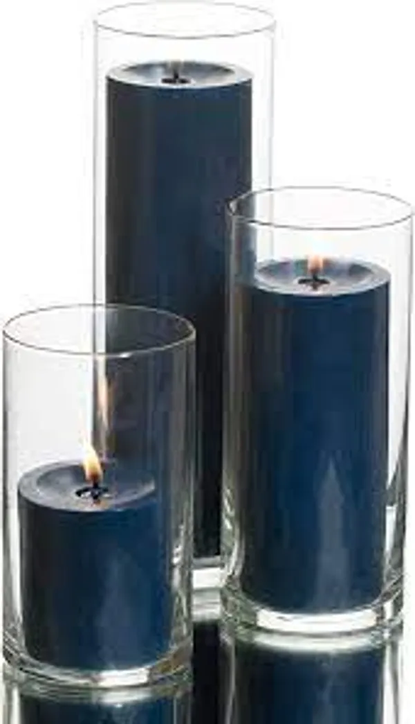 Pack_of_3_Navy_Blue_Mogra_Scented_Paraffin_Wax_Pillar_Candles_For_Meditation,_Spa
