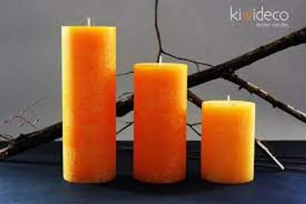 Pack_of_3_Orange_Santol_Scented_Paraffin_Wax_Pillar_Candles_For_Meditation,_Spa
