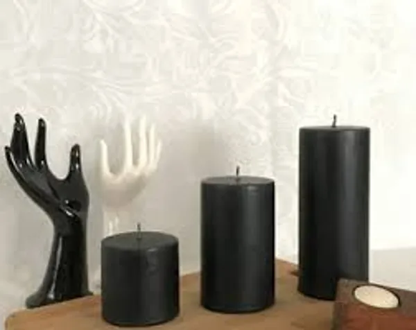 Pack_of_4_Black_Magnet_Scented_Paraffin_Wax_Pillar_Candles_For_Meditation,_Spa