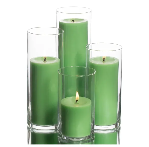 Pack_of_4_Green_Lemon_Grass_Scented_Paraffin_Wax_Pillar_Candles_For_Meditation,_Spa