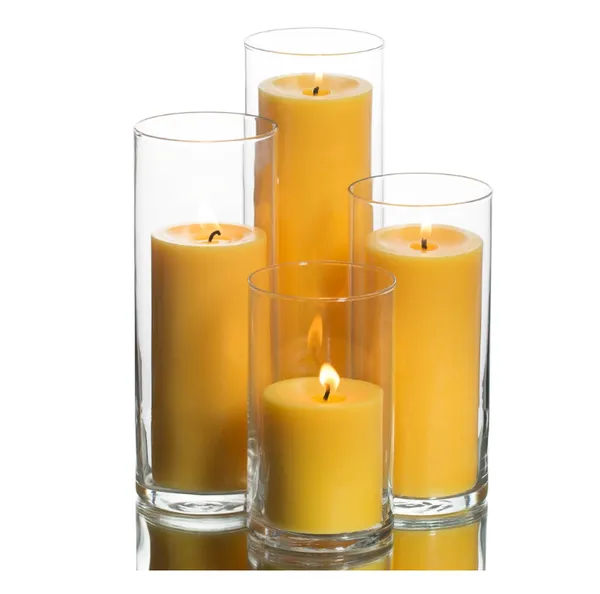 Pack_of_4_Yellow_Sandalwood_Scented_Paraffin_Wax_Pillar_Candles_For_Meditation,_Spa