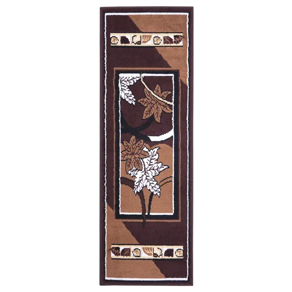 Brown_Handloom_Silk_Floral_Bedroom_Runner_For_Home_And_Decor