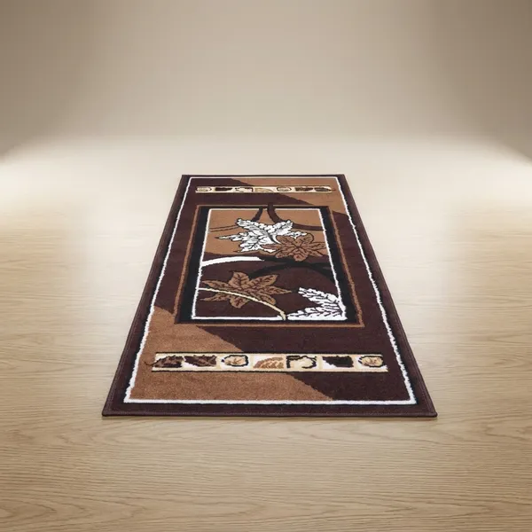 Brown_Handloom_Silk_Floral_Bedroom_Runner_For_Home_And_Decor