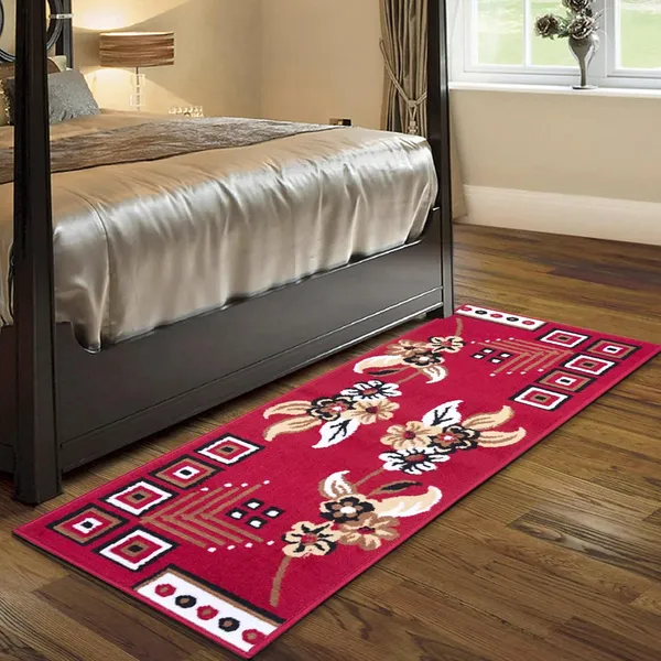Red_Handloom_Silk_Floral_Bedroom_Runner_For_Home_And_Decor