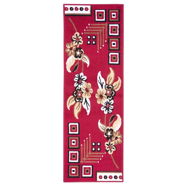 Red_Handloom_Silk_Floral_Bedroom_Runner_For_Home_And_Decor