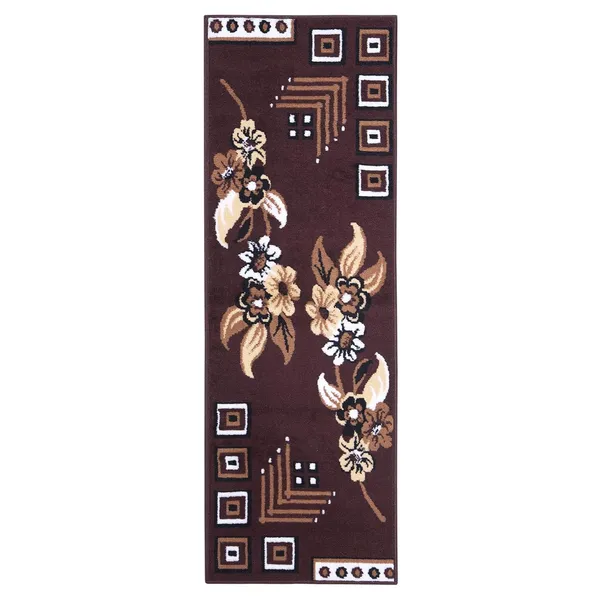 Brown_Handloom_Silk_Floral_Bed_Side_Runner_For_Home_And_Decor
