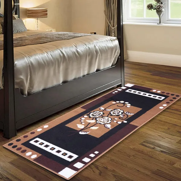 Brown_Floral_Bedroom_Runner_For_Home_And_Decor