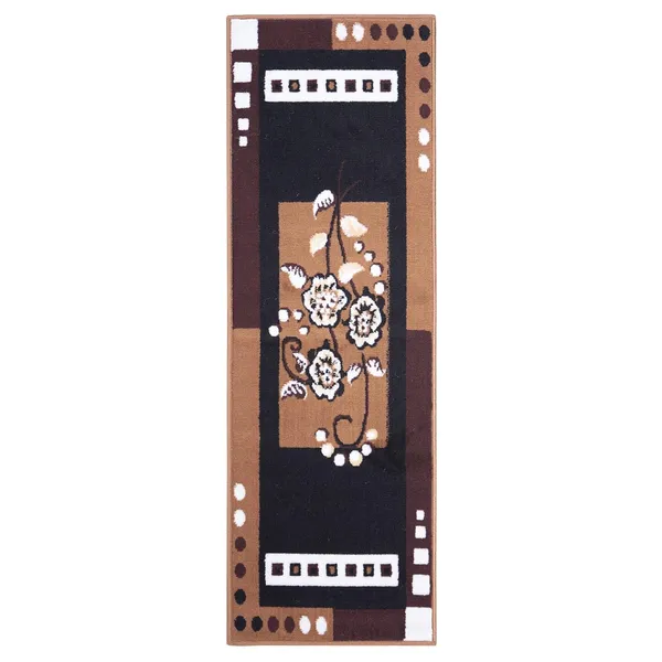 Brown_Floral_Bedroom_Runner_For_Home_And_Decor