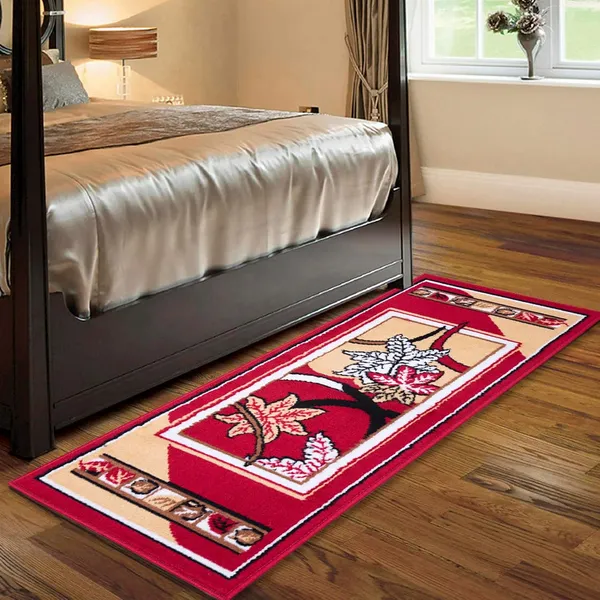 Red_Handloom_Silk_Floral_Bedroom_Runner_For_Home_And_Decor