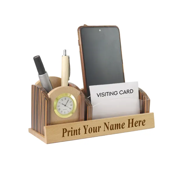 Personalised_Beige_Wooden_Pen_Stand_With_Your_Name_Printed,_Visiting_Card_Holder_And_Mobile_Holder