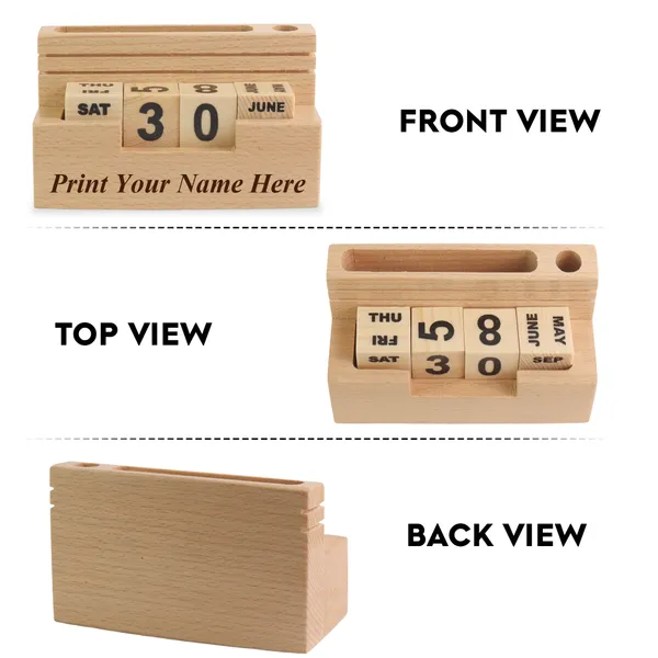 Personalised_Beige_Pen_Stand_For_Office_Table,_Wooden_Desk_Organizer_With_Calendar,Pen_Stand,_And_Visiting_Card_Holder_For_Home_And_Office