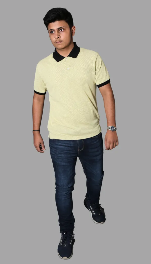 Mustard_Yellow_Cotton_Blend_Polo_Regular_Fit_Solid_Western_Wear_Casual_T-Shirt