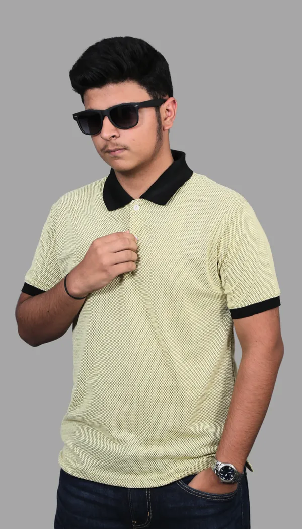 Mustard_Yellow_Cotton_Blend_Polo_Regular_Fit_Solid_Western_Wear_Casual_T-Shirt