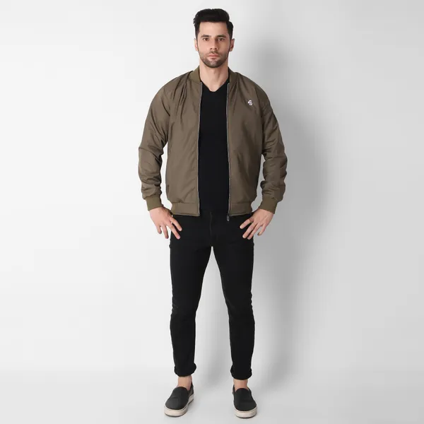 Olive_Green_Nylon_Regular_Fit_Men's_Windcheater_Jacket