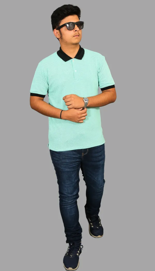 Green_Cotton_Blend_Polo_Regular_Fit_Solid_Western_Wear_Casual_T-Shirt