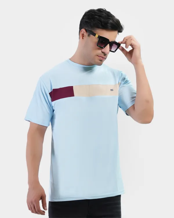 Sky_Blue_Cotton_Blend_Round_Neck_Regular_Fit_Solid_Western_Wear_Casual_T-Shirt