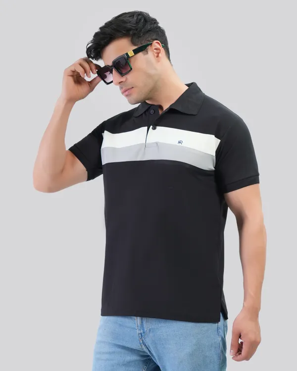 Black_Cotton_Blend_Polo_Regular_Fit_Solid_Western_Wear_Casual_T-Shirt
