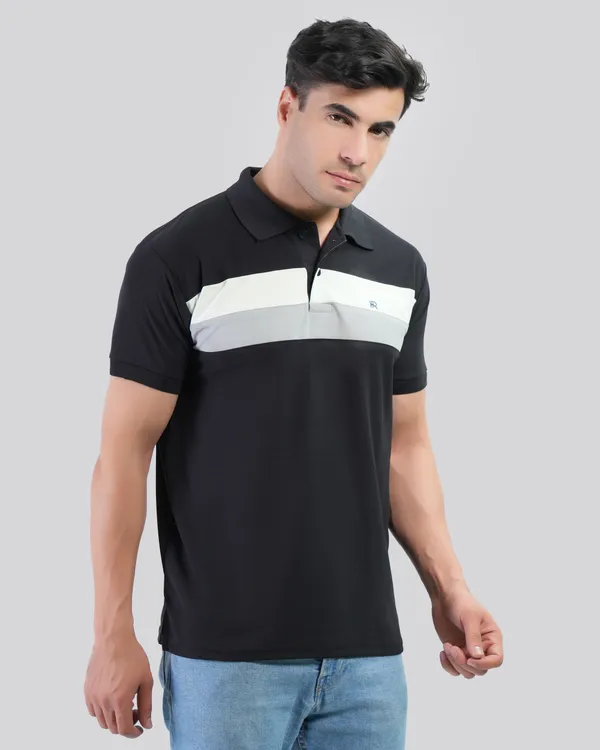 Black_Cotton_Blend_Polo_Regular_Fit_Solid_Western_Wear_Casual_T-Shirt