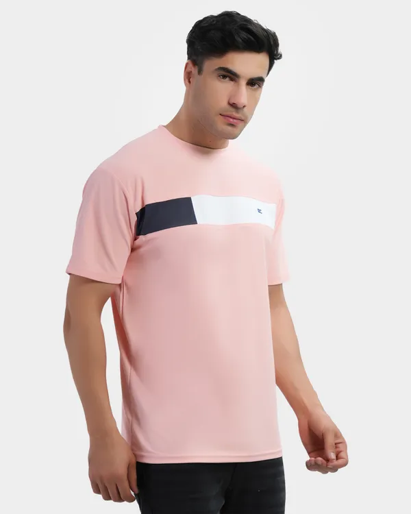Pink_Cotton_Blend_Round_Neck_Regular_Fit_Solid_Western_Wear_Casual_T-Shirt