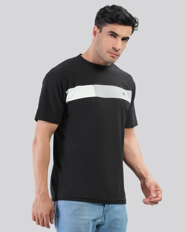 Black_Cotton_Blend_Round_Neck_Regular_Fit_Solid_Western_Wear_Casual_T-Shirt