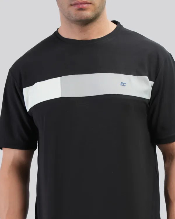 Black_Cotton_Blend_Round_Neck_Regular_Fit_Solid_Western_Wear_Casual_T-Shirt