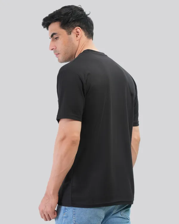 Black_Cotton_Blend_Round_Neck_Regular_Fit_Solid_Western_Wear_Casual_T-Shirt