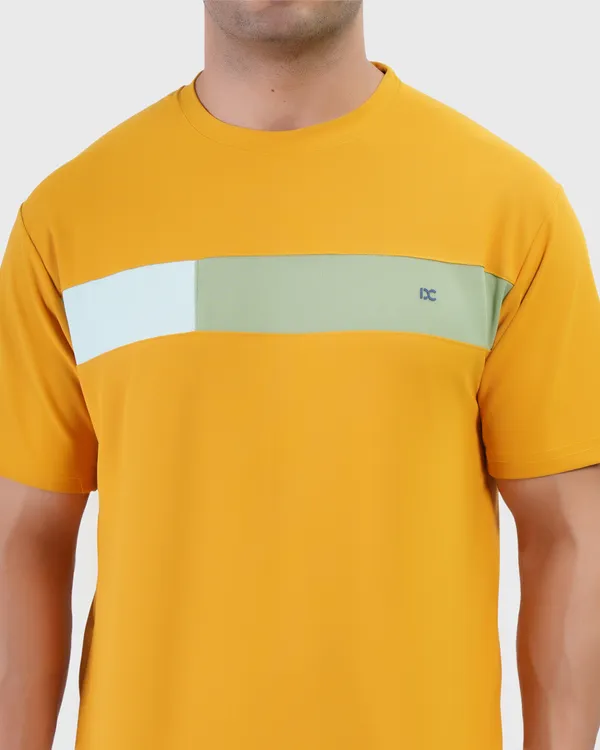 Mustard_Cotton_Blend_Round_Neck_Regular_Fit_Solid_Western_Wear_Casual_T-Shirt