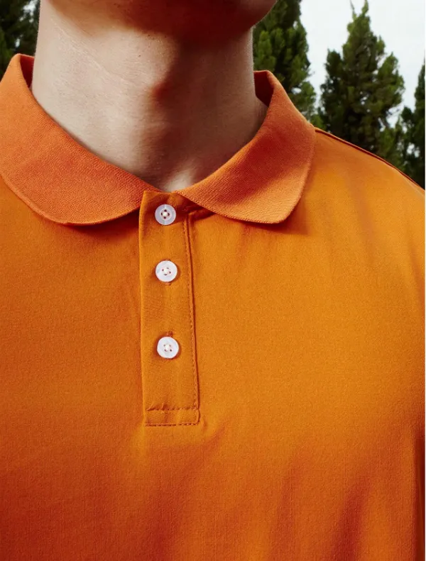 Orange_Cotton_Blend_Polo_Regular_Fit_Solid_Western_Wear_Casual_T-Shirt