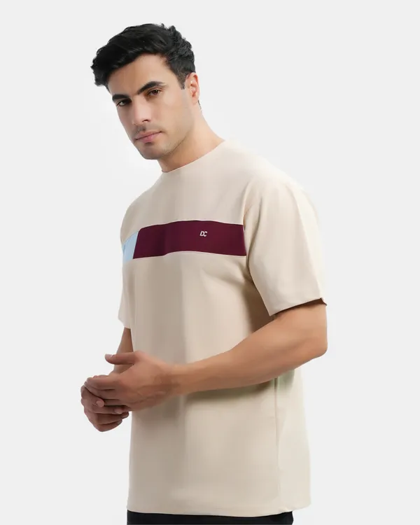 Camel_Cotton_Blend_Round_Neck_Regular_Fit_Solid_Western_Wear_Casual_T-Shirt