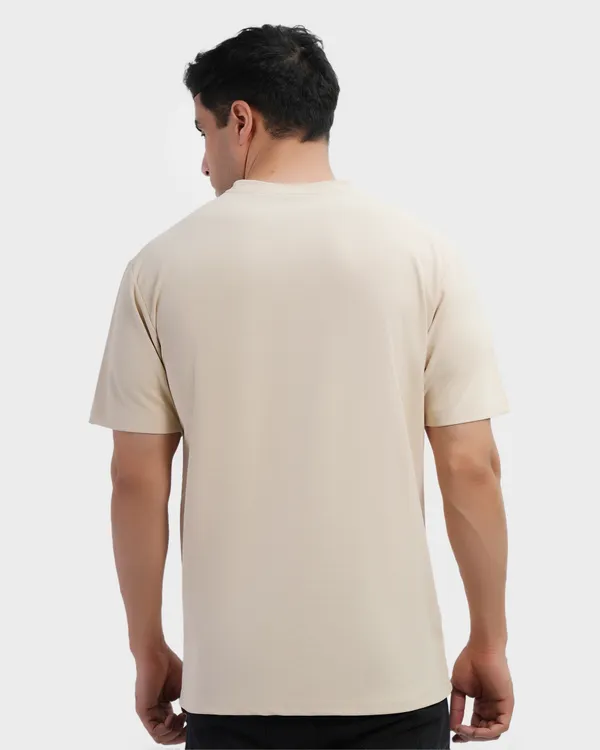 Camel_Cotton_Blend_Round_Neck_Regular_Fit_Solid_Western_Wear_Casual_T-Shirt