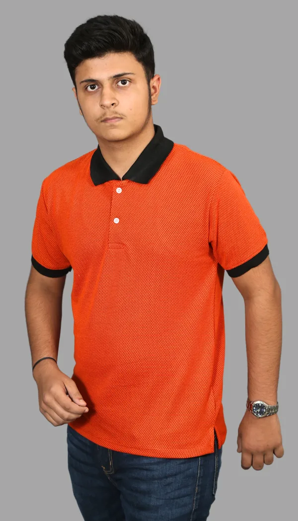 Orange_Cotton_Blend_Polo_Regular_Fit_Solid_Western_Wear_Casual_T-Shirt