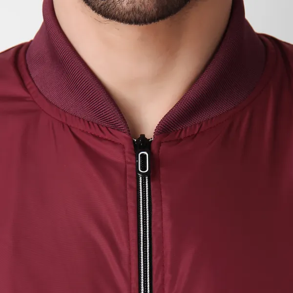 Maroon_Nylon_Regular_Fit_Men's_Windcheater_Jacket