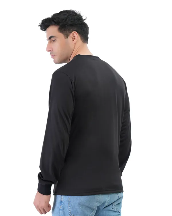 Black_Cotton_Blend_Regular_Fit_Solid_Western_Wear_Casual_T-Shirt