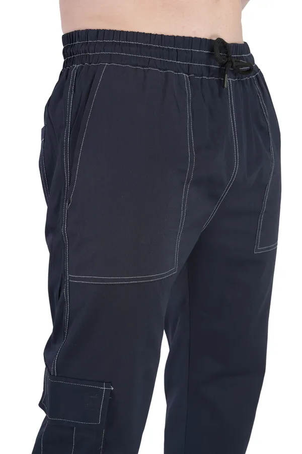 Navy_Polyester_Blend_Regular_Fit_Solid_Cargo_Western_Wear_Casual_Trackpant