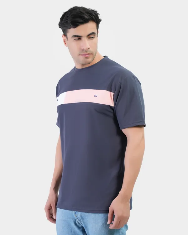 Navy_Cotton_Blend_Round_Neck_Regular_Fit_Solid_Western_Wear_Casual_T-Shirt