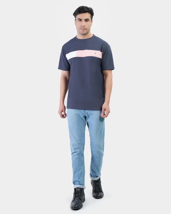 Navy_Cotton_Blend_Round_Neck_Regular_Fit_Solid_Western_Wear_Casual_T-Shirt