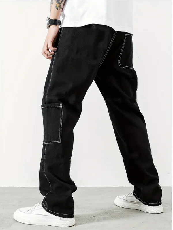 Black_Polyester_Blend_Regular_Fit_Solid_Cargo_Western_Wear_Casual_Trackpant