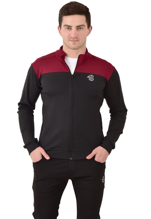Black_&_Maroon_Stretchable_Lycra_Full_Zipper_Sweatshirt