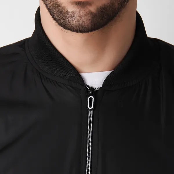 Black_Nylon_Regular_Fit_Men's_Windcheater_Jacket