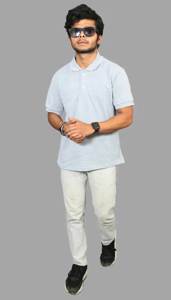 Grey_Cotton_Blend_Polo_Regular_Fit_Solid_Western_Wear_Casual_T-Shirt