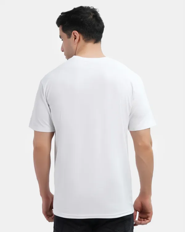 White_Cotton_Blend_Round_Neck_Regular_Fit_Solid_Western_Wear_Casual_T-Shirt