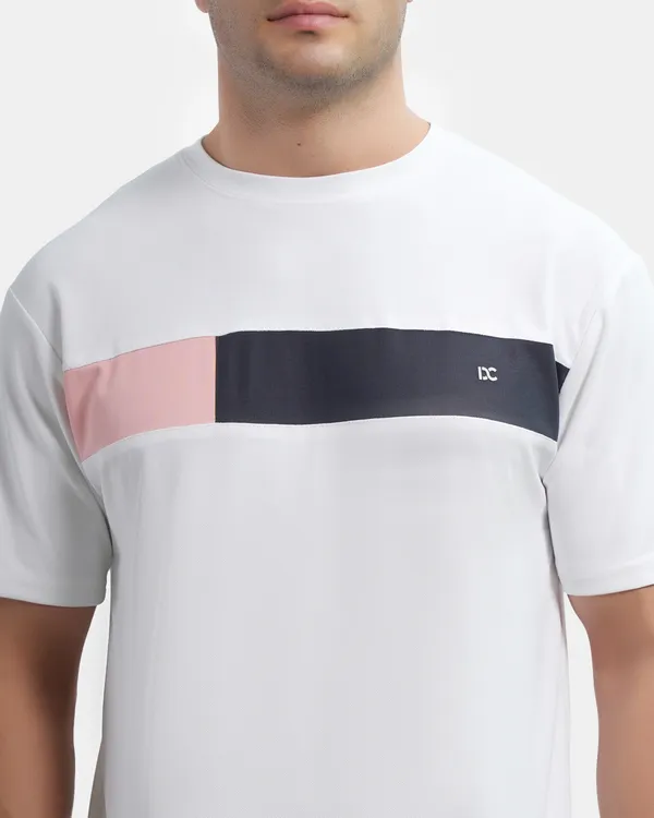 White_Cotton_Blend_Round_Neck_Regular_Fit_Solid_Western_Wear_Casual_T-Shirt
