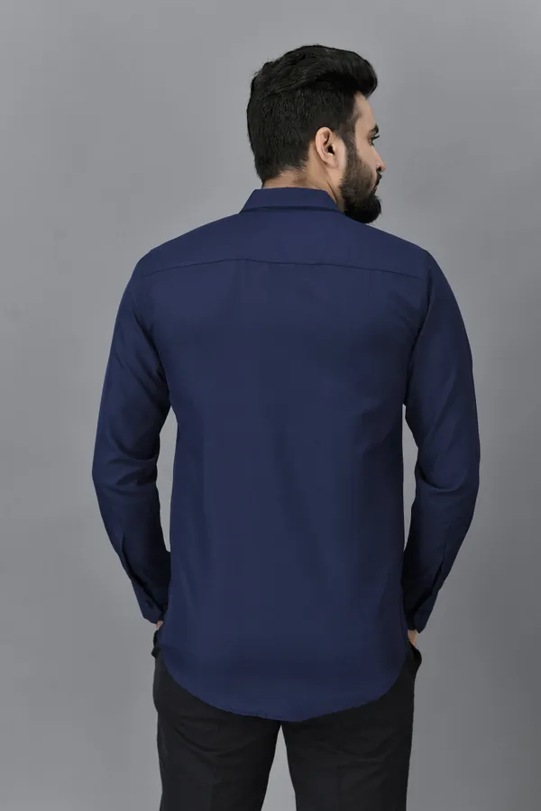 Dark_Blue_Cotton_Blend_Regular_Fit_Full_Sleeve_Solid_Hip_Length_Shirt_For_Men