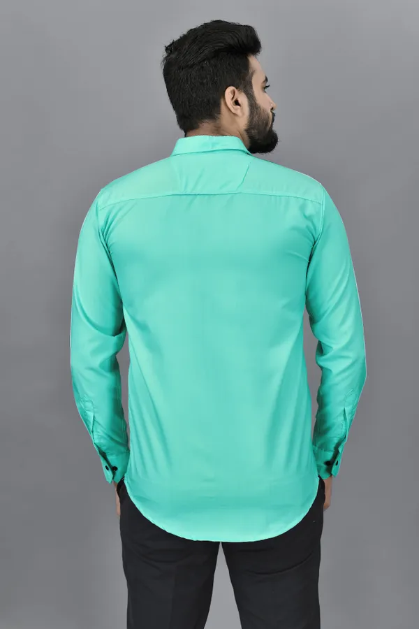 Light_Green_Cotton_Blend_Regular_Fit_Full_Sleeve_Solid_Hip_Length_Shirt_For_Men