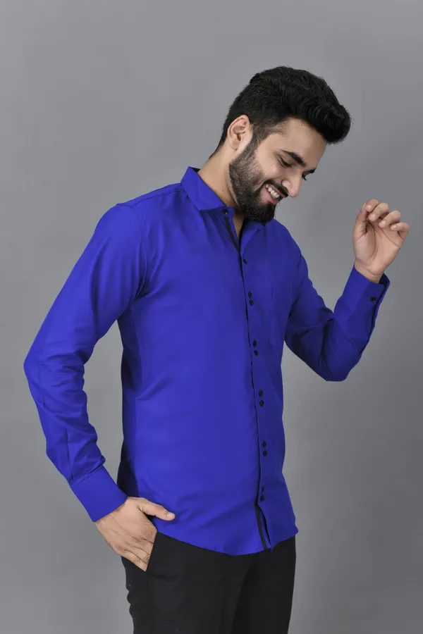 Blue_Cotton_Blend_Regular_Fit_Full_Sleeve_Solid_Hip_Length_Shirt_For_Men
