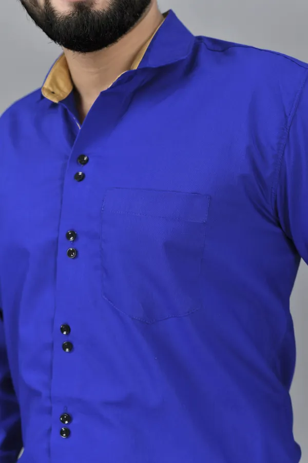 Royal_Blue_Cotton_Blend_Regular_Fit_Full_Sleeve_Solid_Hip_Length_Shirt_For_Men