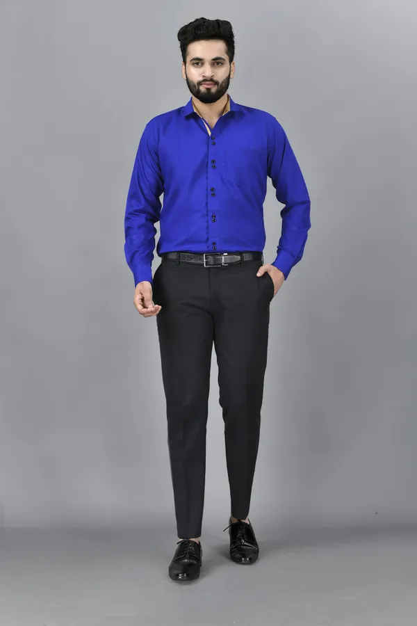 Royal_Blue_Cotton_Blend_Regular_Fit_Full_Sleeve_Solid_Hip_Length_Shirt_For_Men