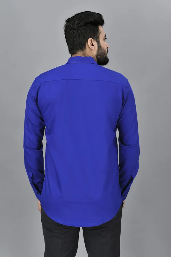 Royal_Blue_Cotton_Blend_Regular_Fit_Full_Sleeve_Solid_Hip_Length_Shirt_For_Men