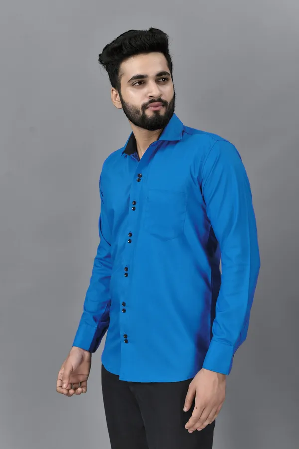 Blue_Cotton_Blend_Regular_Fit_Full_Sleeve_Solid_Hip_Length_Shirt_For_Men