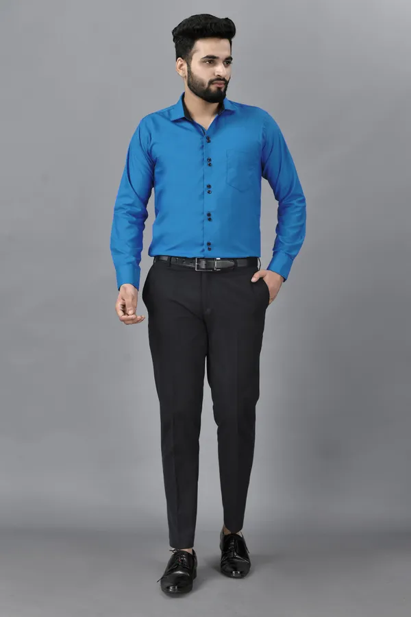 Blue_Cotton_Blend_Regular_Fit_Full_Sleeve_Solid_Hip_Length_Shirt_For_Men